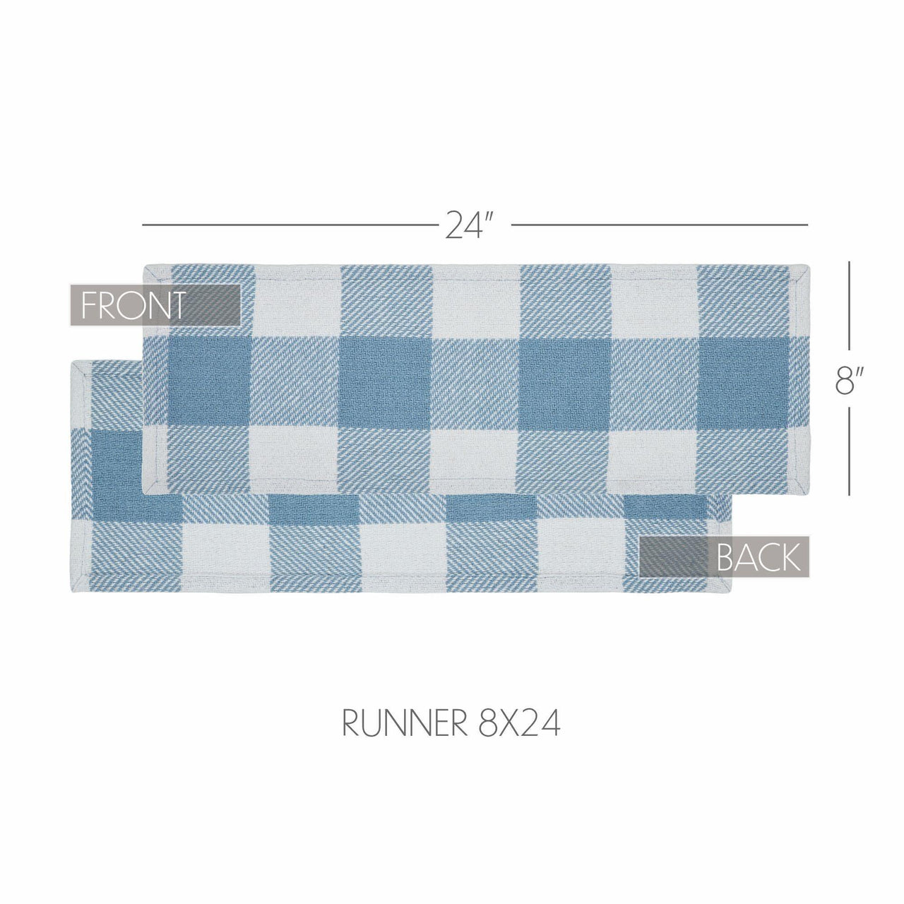 Annie Buffalo Check Blue Runner 8x24 - The Fox Decor