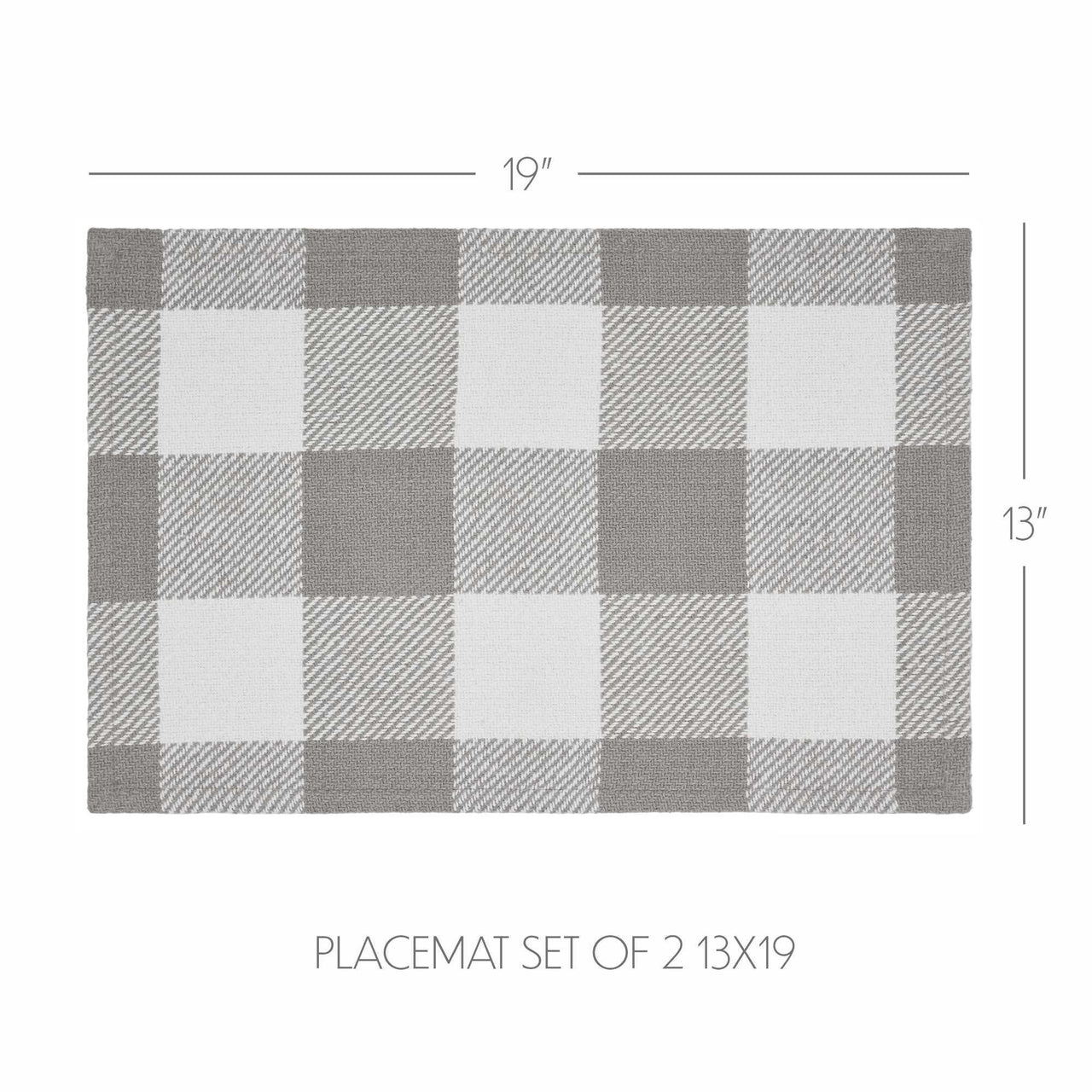Annie Buffalo Check Grey Placemat Set of 2 13x19 - The Fox Decor