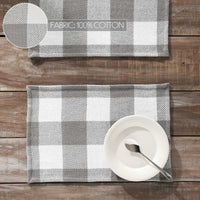 Annie Buffalo Check Grey Placemat Set of 2 13x19 - The Fox Decor