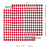 Annie Buffalo Check Red Table Topper 40x40 - The Fox Decor