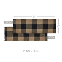 Black Check Runner 8x24 - The Fox Decor