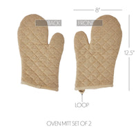Burlap Natural Oven Mitt Set of 2 - The Fox Decor