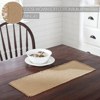 Burlap Natural Runner Fringed 8x24 - The Fox Decor