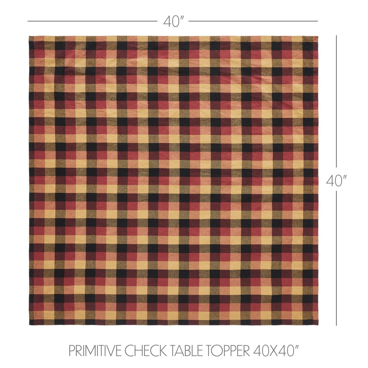 Heritage Farms Primitive Check Table Topper 40x40 - The Fox Decor