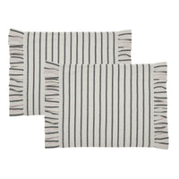 Kaila Ticking Stripe Ruffled Placemat Set of 2 13x19 - The Fox Decor
