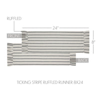 Kaila Ticking Stripe Ruffled Runner 8x24 - The Fox Decor