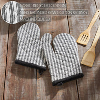 Sawyer Mill Black Ticking Stripe Oven Mitt Set of 2 - The Fox Decor