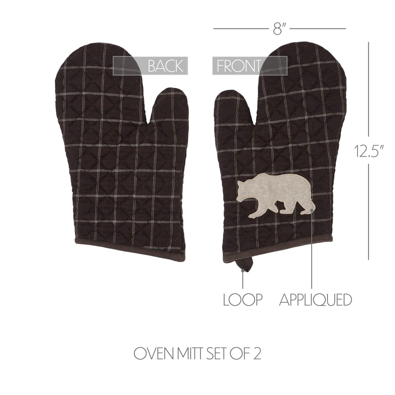 Wyatt Bear Oven Mitt Set of 2 - The Fox Decor