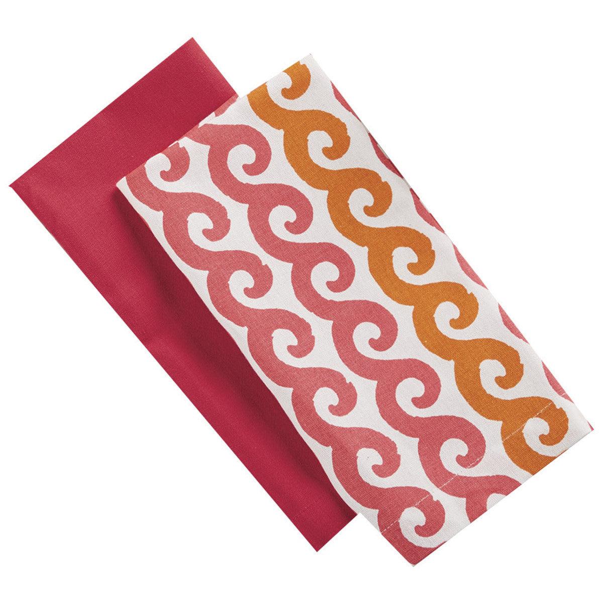 Waves Dishtowel Set Fuchsia Set of 6 Park Designs - The Fox Decor