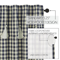 My Country Short Panel with Attached Scalloped Layered Valance Set of 2 63x36 - The Fox Decor