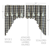 My Country Scalloped Layered Swag Set of 2 36x36x16 - The Fox Decor