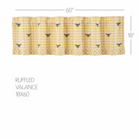 Thumbnail for Buzzy Bees Ruffled Valance 18x60 - The Fox Decor