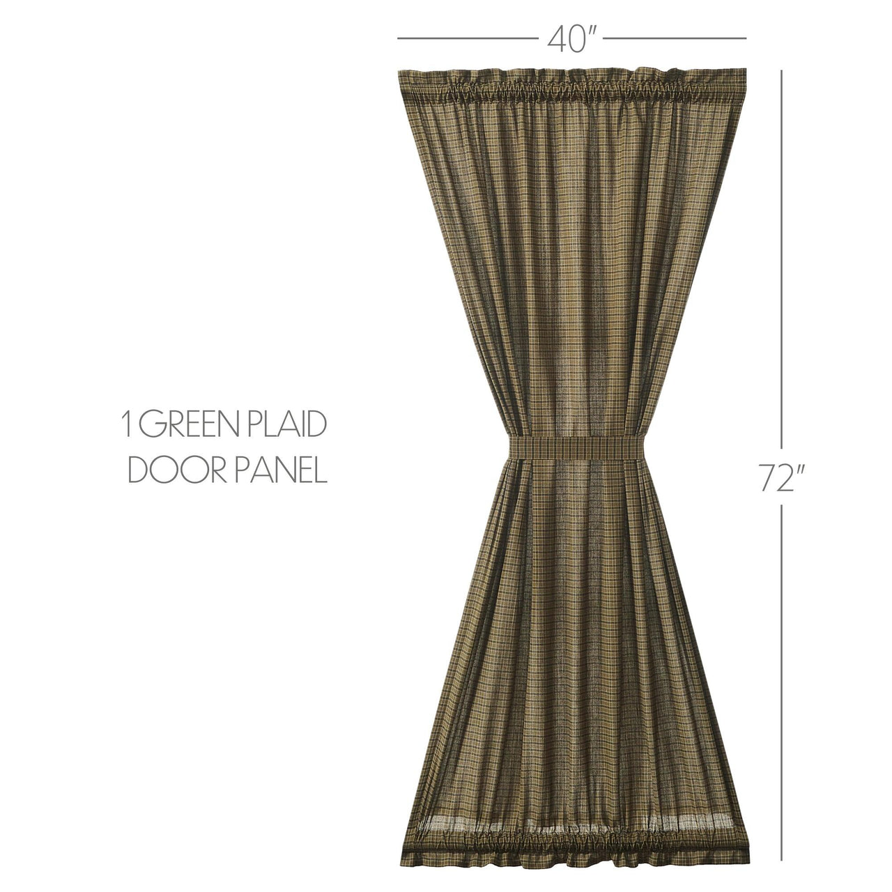 Tea Cabin Green Plaid Door Panel 72x40 - The Fox Decor