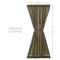 Tea Cabin Green Plaid Door Panel 72x40 - The Fox Decor