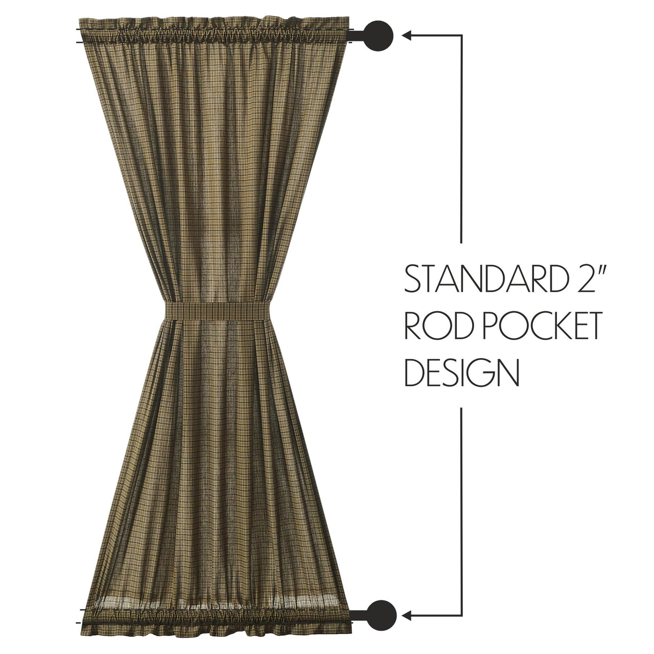 Tea Cabin Green Plaid Door Panel 72x40 - The Fox Decor