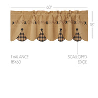 Pip Vinestar Scalloped Layered Valance 18x60 - The Fox Decor