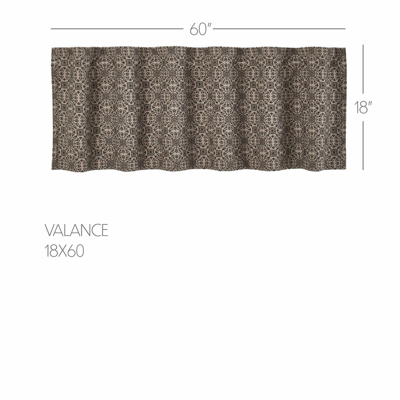 Custom House Black Tan Jacquard Valance 18x60 - The Fox Decor