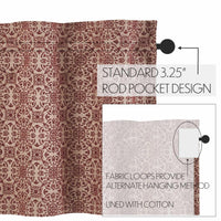 Custom House Burgundy Tan Jacquard Valance 18x60 - The Fox Decor