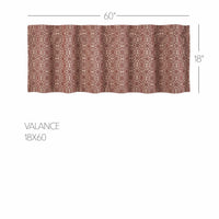Custom House Burgundy Tan Jacquard Valance 18x60 - The Fox Decor
