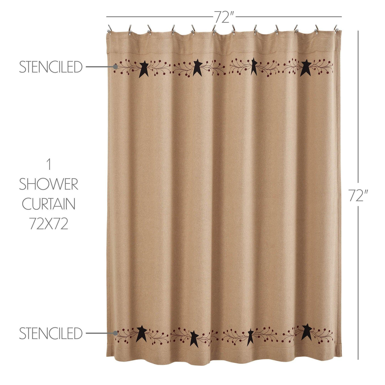 Pip Vinestar Shower Curtain 72x72 VHC Brands - The Fox Decor