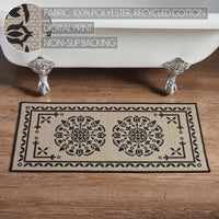 Custom House Black Tan Jacquard Polyester Bathmat 17x36 - The Fox Decor