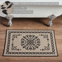 Custom House Black Tan Jacquard Polyester Bathmat 20x30 - The Fox Decor