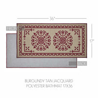 Custom House Burgundy Tan Jacquard Polyester Bathmat 17x36 - The Fox Decor