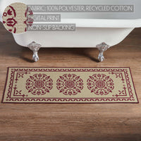 Custom House Burgundy Tan Jacquard Polyester Bathmat 17x48 - The Fox Decor