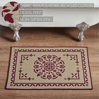 Custom House Burgundy Tan Jacquard Polyester Bathmat 20x30 - The Fox Decor