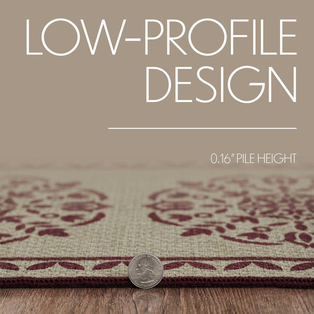 Custom House Burgundy Tan Jacquard Polyester Bathmat 20x30 - The Fox Decor