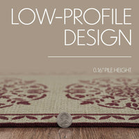 Custom House Burgundy Tan Jacquard Polyester Bathmat 20x30 - The Fox Decor