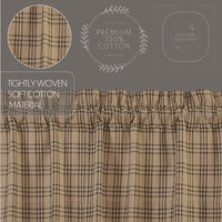Sawyer Mill Charcoal Plaid Prairie Short Panel Curtain Set of 2 63x36x18