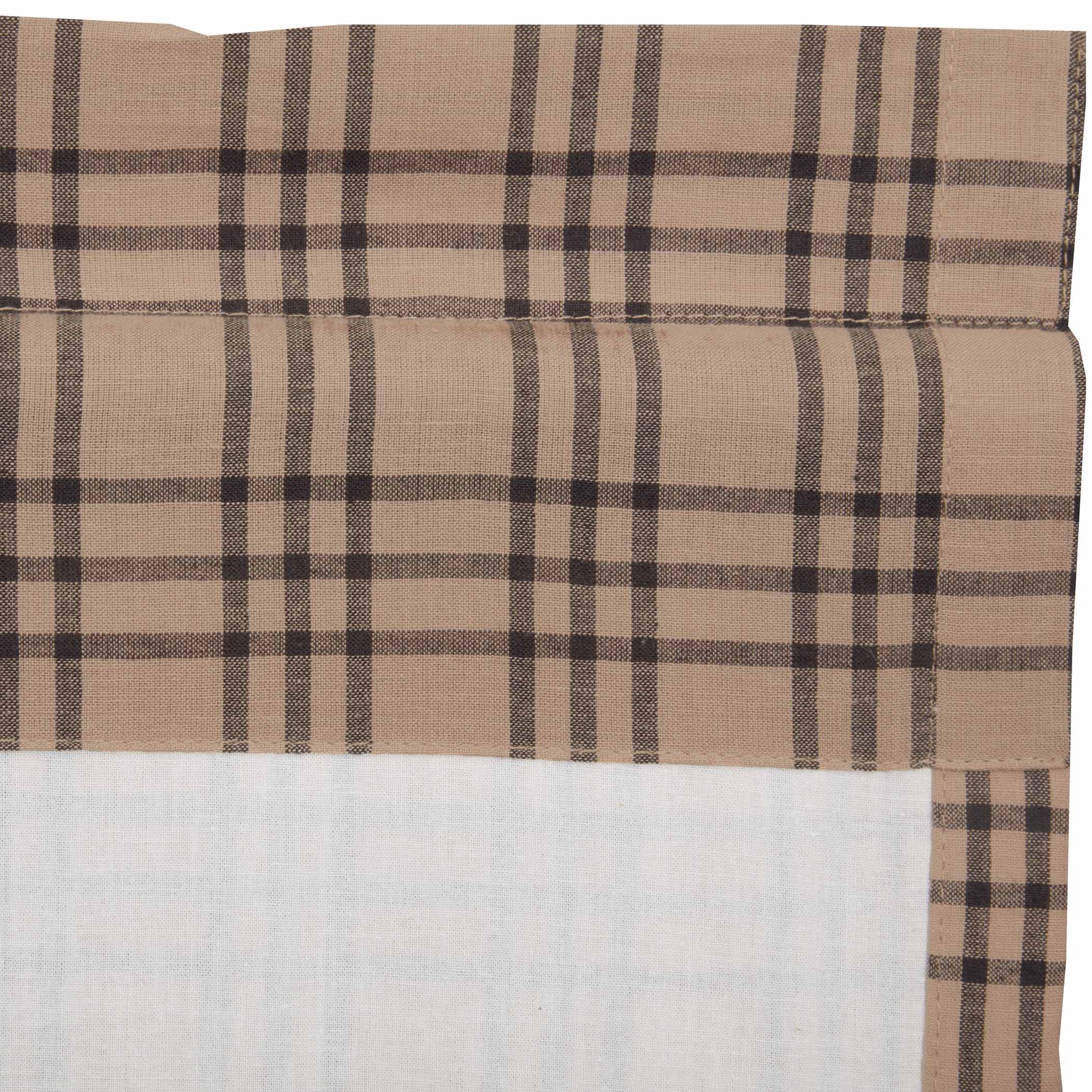 Sawyer Mill Charcoal Plaid Prairie Short Panel Curtain Set of 2 63x36x18