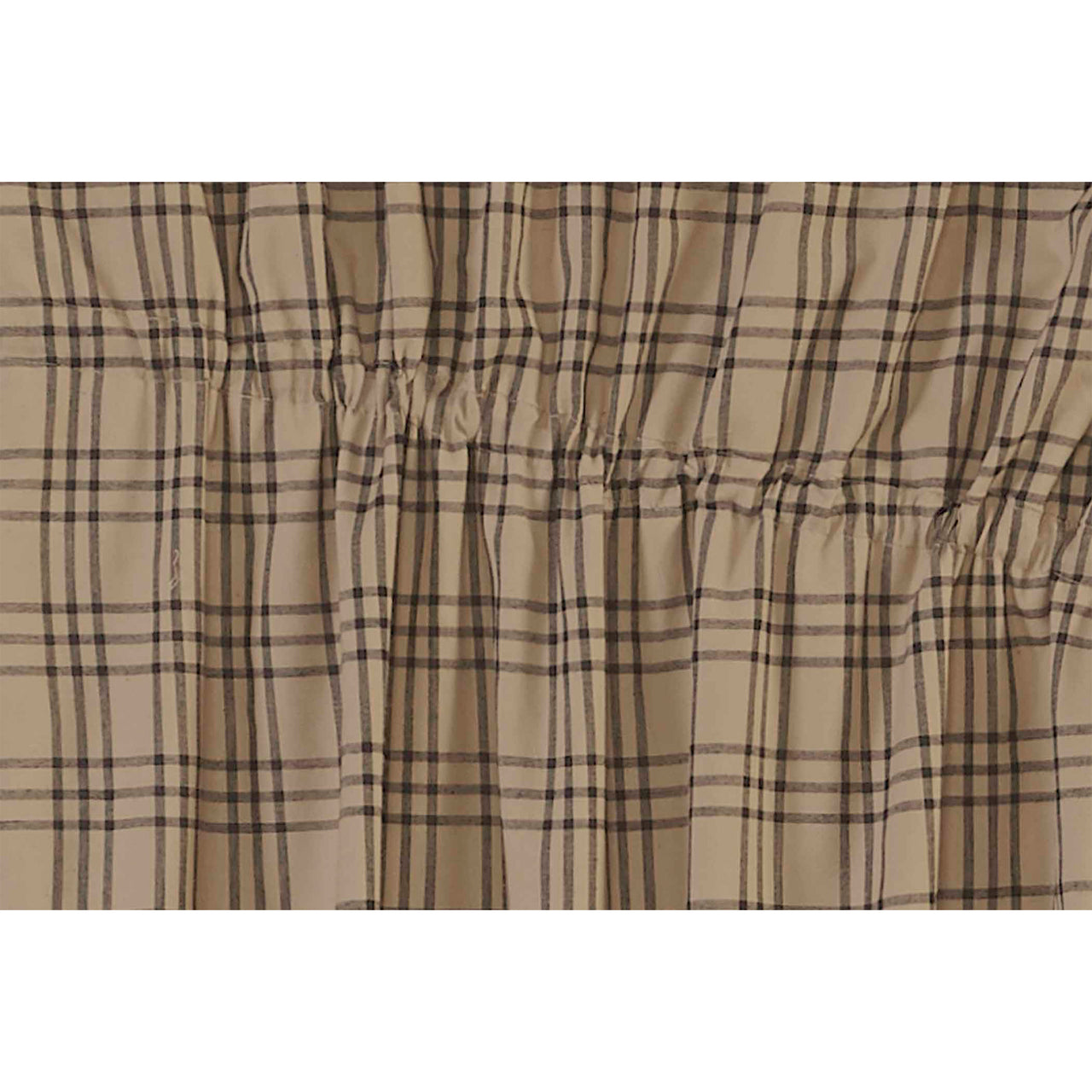 Sawyer Mill Charcoal Plaid Prairie Short Panel Curtain Set of 2 63x36x18