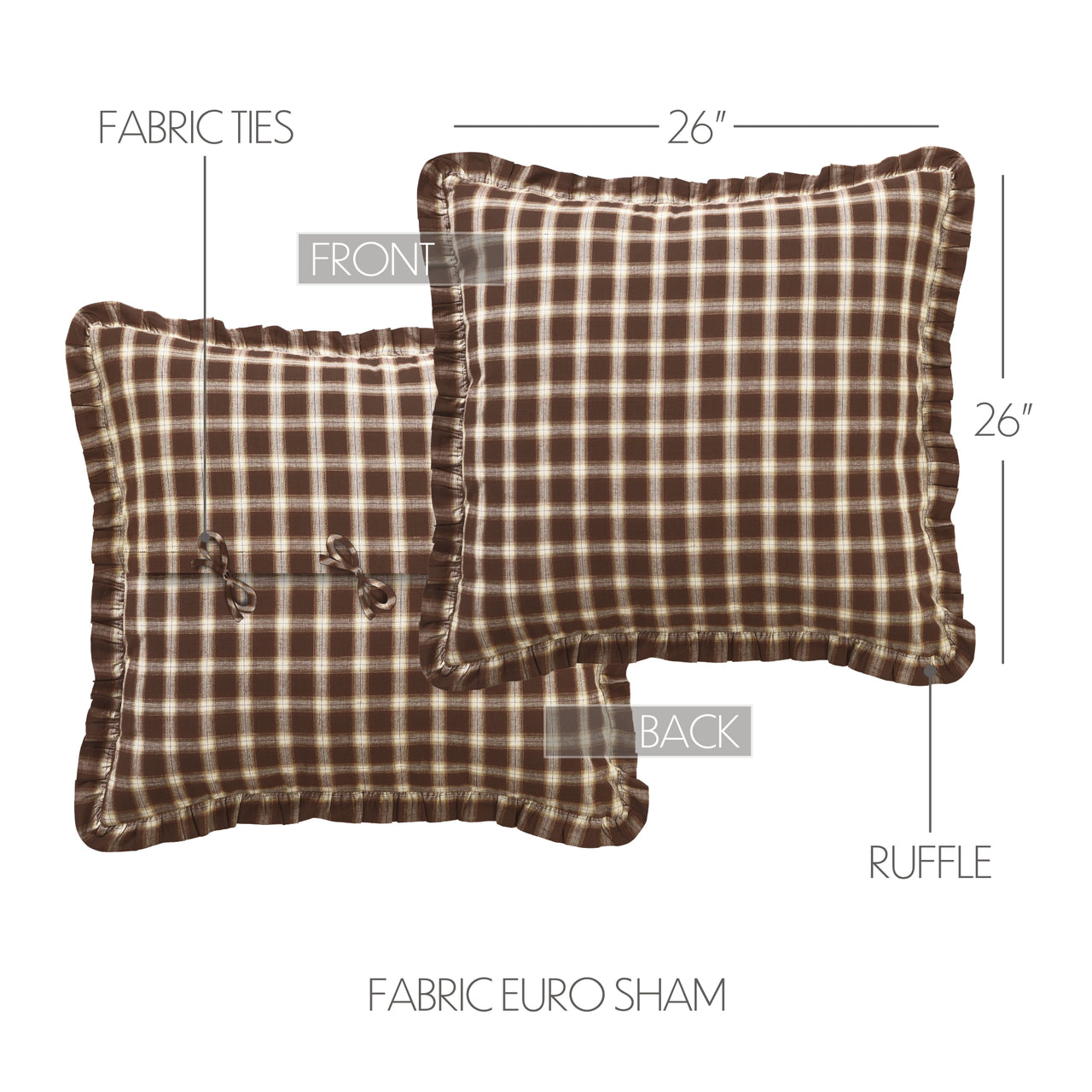 Rory Fabric Euro Sham 26x26 VHC Brands