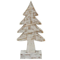 Distressed White Wooden Christmas Tree 8 inch - The Fox Decor