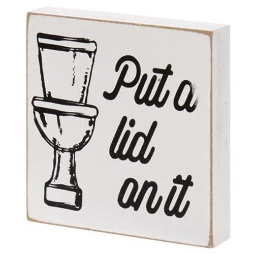 Funny Bathroom Wood Block 3 Asstd - The Fox Decor