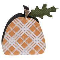 2 Set Orange Plaid Freestanding Pumpkins - The Fox Decor