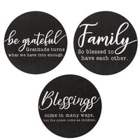 Family Sayings Round Sign 1175 3 Asstd - The Fox Decor