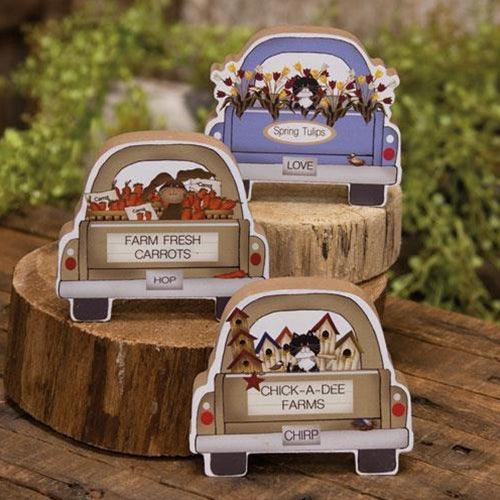 Spring Tulips Chunky Truck w Cat - The Fox Decor