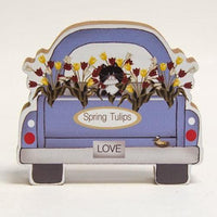 Spring Tulips Chunky Truck w Cat - The Fox Decor