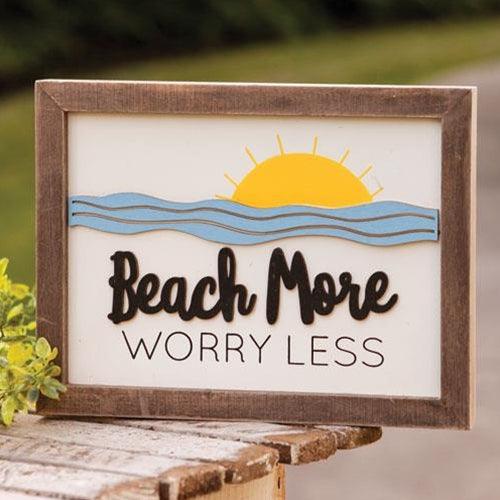Beach More Worry Less Frame - The Fox Decor