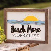 Beach More Worry Less Frame - The Fox Decor