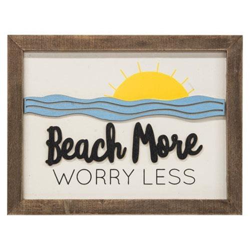 Beach More Worry Less Frame - The Fox Decor