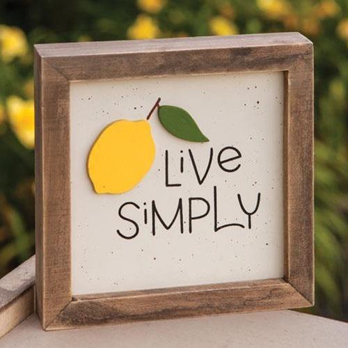 Live Simply Lemon Frame - The Fox Decor