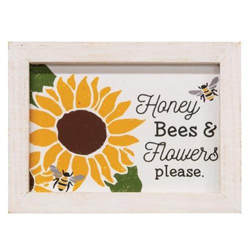 Honey Bees & Flowers Please Frame - The Fox Decor