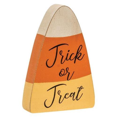 Trick or Treat Candy Corn Chunky Sitter - The Fox Decor