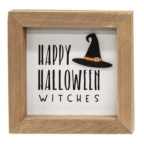Happy Halloween Witches Framed Sign - The Fox Decor