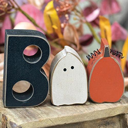 3 Set Boo Ghost & Pumpkin Blocks - The Fox Decor