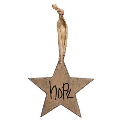 3 Set Joy Love Hope Primitive Star Ornaments - The Fox Decor